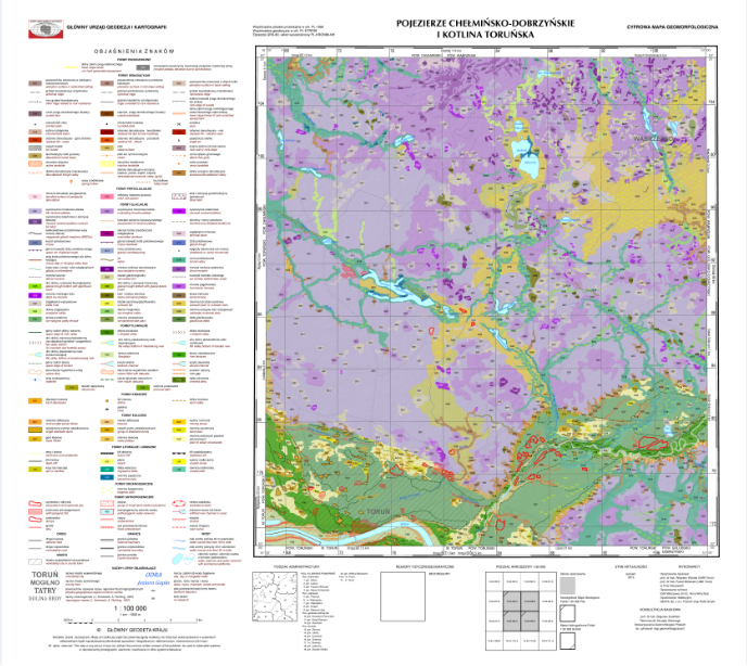 Mapa geomorfologiczna w skali 1:100 000